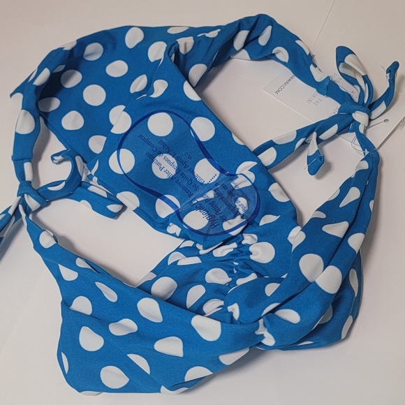 Fused Hawaii Blue with White Polka Dots Aloha Bikini Bottoms NWT - Picture 4 of 4